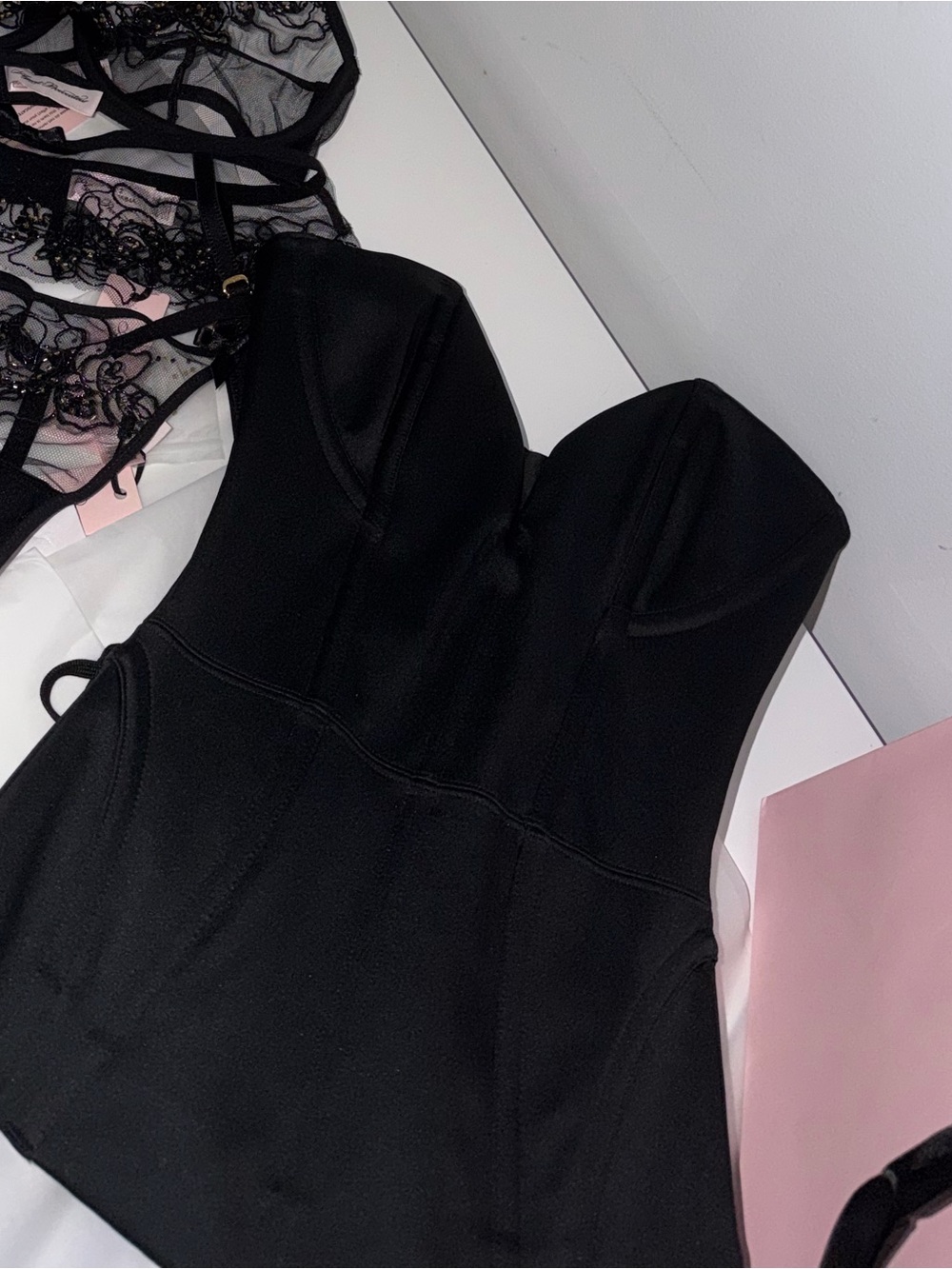 Agent Provocateur Black Strapless Bustier clear Top